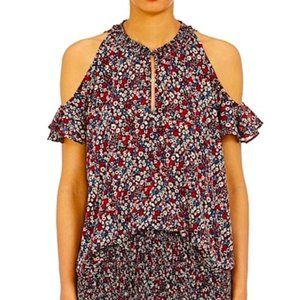 Derek Lam 10 Crosby ~Floral Cold Shoulder Top in Confetti